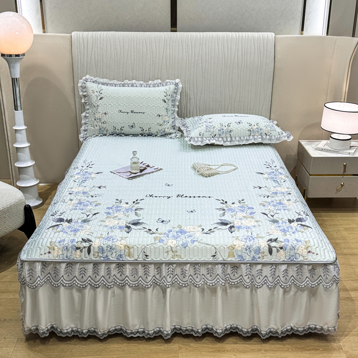 91家纺网 家纺一手货源 找家纺 （总）麋兔 2026新款冰丝床裙乳胶凉席【控价】