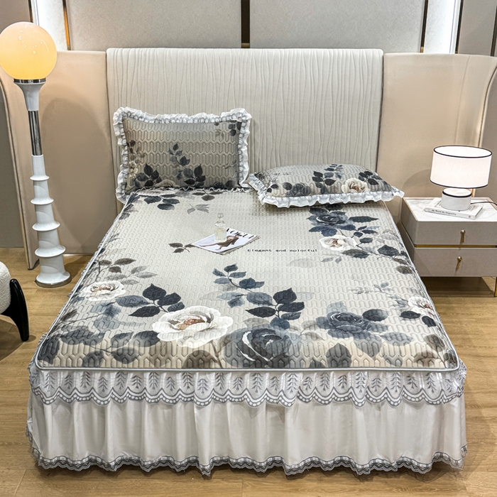 91家纺网 家纺一手货源 找家纺 （总）麋兔 2026新款冰丝床裙乳胶凉席【控价】