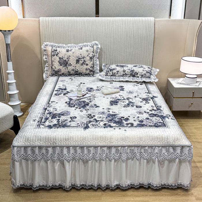 91家纺网 家纺一手货源 找家纺 （总）麋兔 2026新款冰丝床裙乳胶凉席【控价】