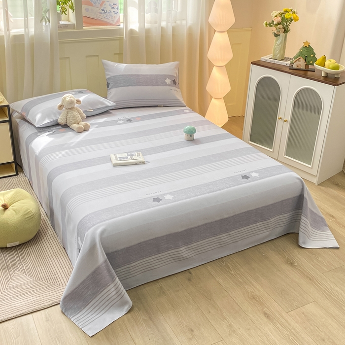 91家纺网 家纺一手货源 找家纺 优品惠 2026新款老粗布床单凉席席子空调软席单品床垫保护套三件套 星星