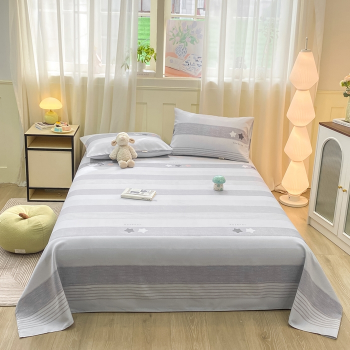 91家纺网 家纺一手货源 找家纺 优品惠 2026新款老粗布床单凉席席子空调软席单品床垫保护套三件套 星星