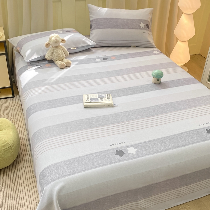 91家纺网 家纺一手货源 找家纺 优品惠 2026新款老粗布床单凉席席子空调软席单品床垫保护套三件套 星星