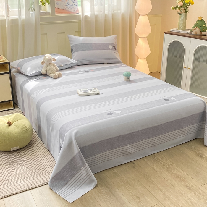 91家纺网 家纺一手货源 找家纺 优品惠 2026新款老粗布床单凉席席子空调软席单品床垫保护套三件套 星星