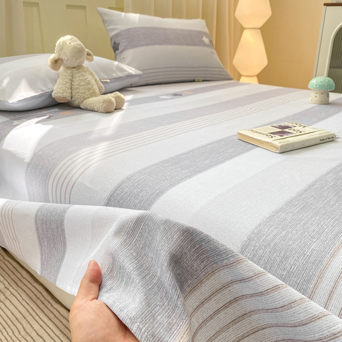 91家纺网 家纺一手货源 找家纺 优品惠 2026新款老粗布床单凉席席子空调软席单品床垫保护套三件套 星星