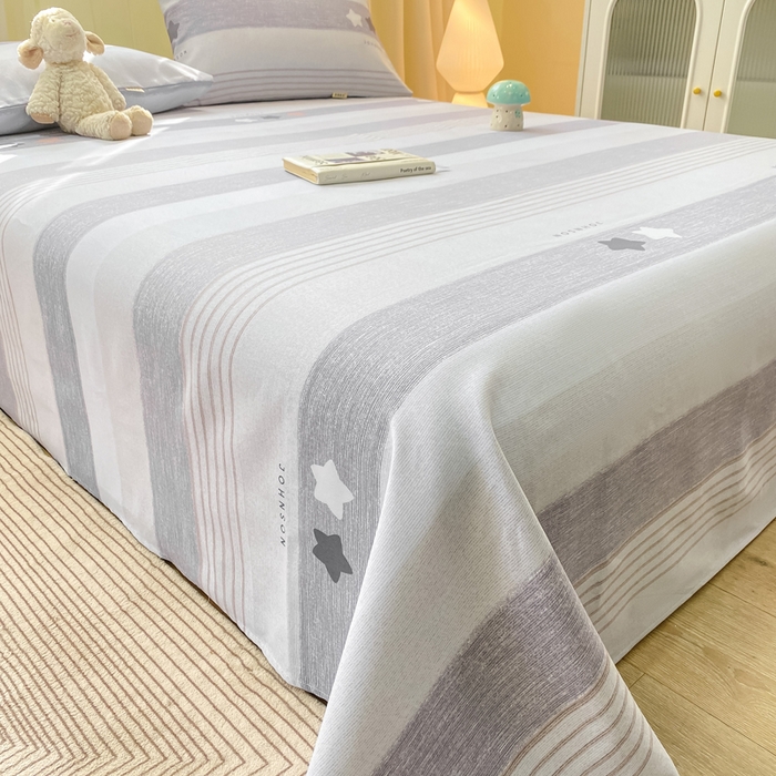 91家纺网 家纺一手货源 找家纺 优品惠 2026新款老粗布床单凉席席子空调软席单品床垫保护套三件套 星星