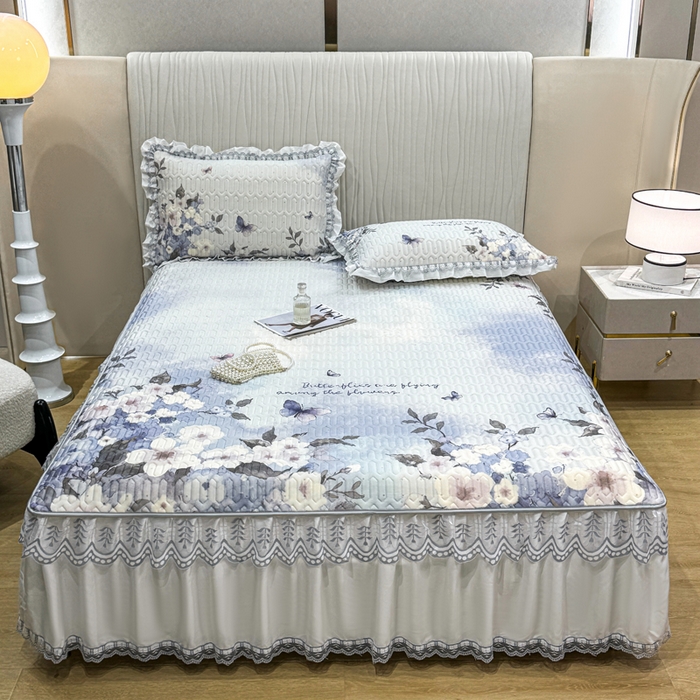 91家纺网 家纺一手货源 找家纺 （总）麋兔 2026新款冰丝床裙乳胶凉席【控价】