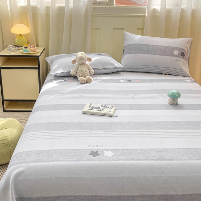 91家纺网 家纺一手货源 找家纺 优品惠 2026新款老粗布床单凉席席子空调软席单品床垫保护套三件套 星星