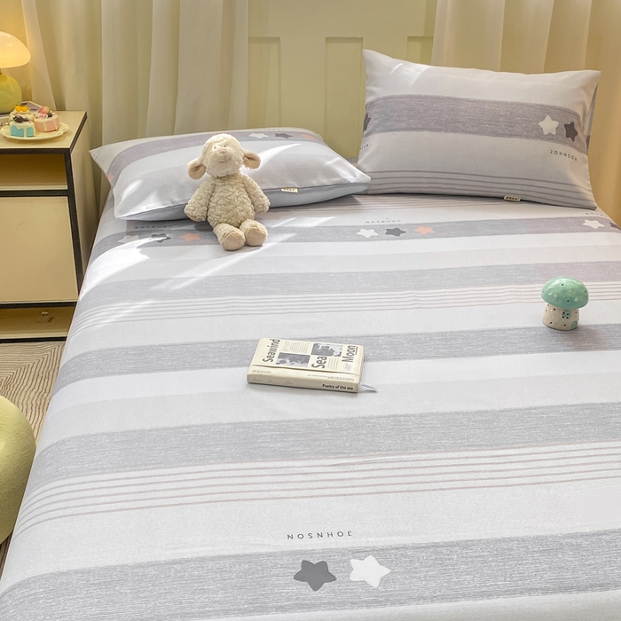 91家纺网 家纺一手货源 找家纺 优品惠 2026新款老粗布床单凉席席子空调软席单品床垫保护套三件套 星星