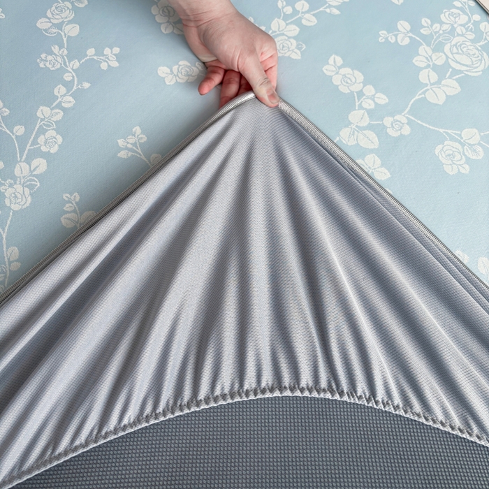 91家纺网 家纺一手货源 找家纺 麋兔 2026新款PE聚乙中分子提花床笠款凉席席子 蔷薇