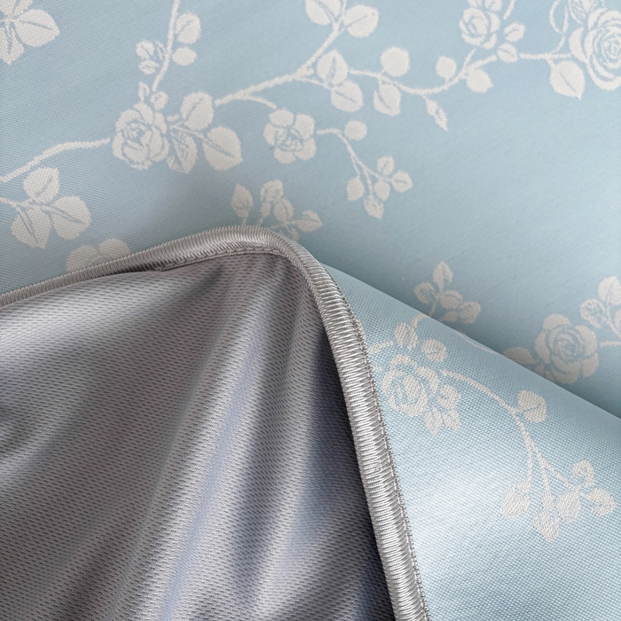 91家纺网 家纺一手货源 找家纺 麋兔 2026新款PE聚乙中分子提花床笠款凉席席子 蔷薇