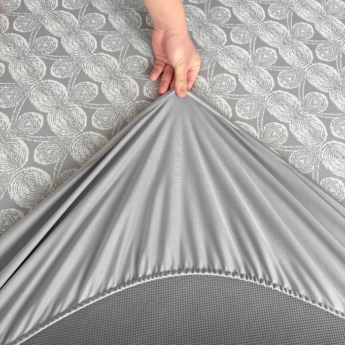 91家纺网 家纺一手货源 找家纺 麋兔 2026新款PE聚乙中分子提花床笠款凉席席子 雾影