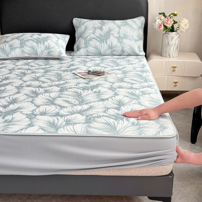 麋兔 2026新款PE聚乙中分子提花床笠款凉席席子 羽爱