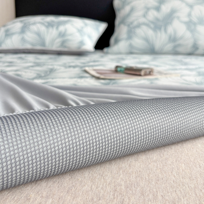 91家纺网 家纺一手货源 找家纺 麋兔 2026新款PE聚乙中分子提花床笠款凉席席子 羽爱