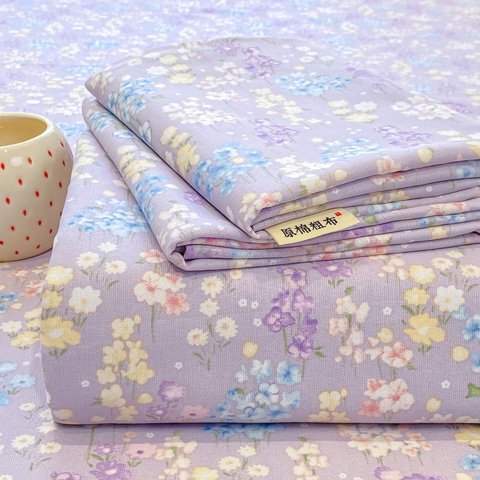 91家纺网 家纺一手货源 找家纺 优品惠 2026新款老粗布床单凉席席子空调软席单品床垫保护套三件套 紫色花语