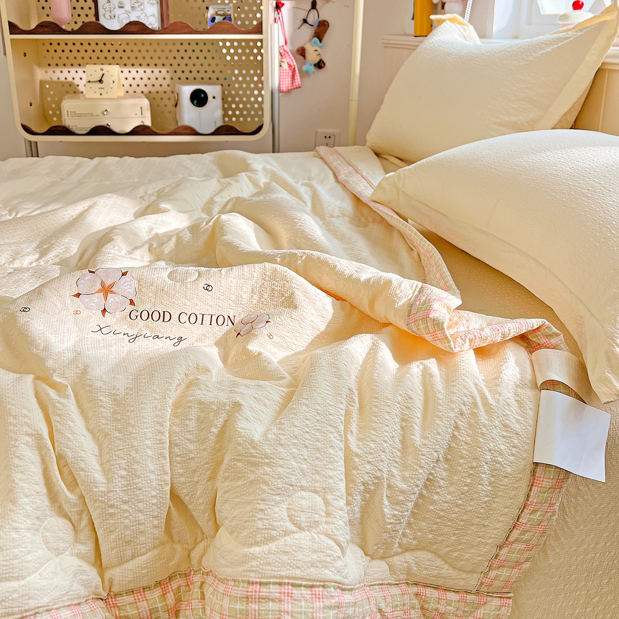 91家纺网 家纺一手货源 找家纺 优承佳生活馆 2026新款超柔泡芙棉烫画棉花夏被（提供买家秀） 泡芙-黄