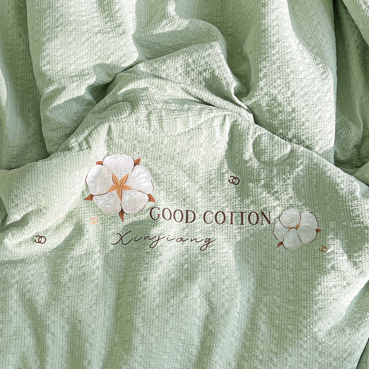 91家纺网 家纺一手货源 找家纺 优承佳生活馆 2026新款超柔泡芙棉烫画棉花夏被（提供买家秀） 泡芙-绿