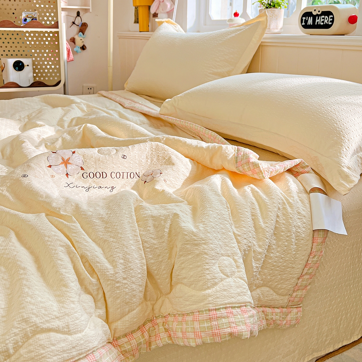 91家纺网 家纺一手货源 找家纺 优承佳生活馆 2026新款超柔泡芙棉烫画棉花夏被（提供买家秀） 泡芙-黄