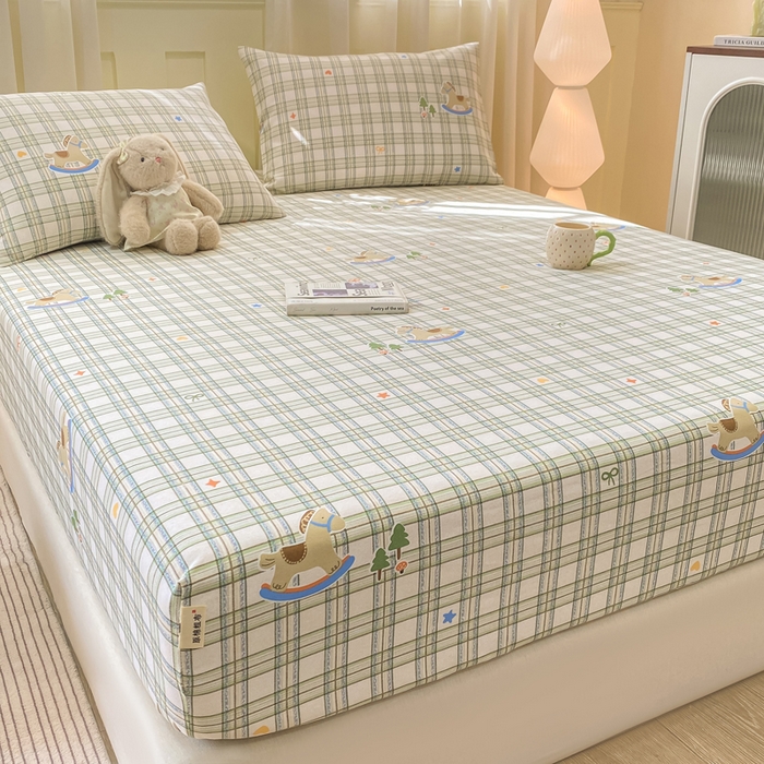 91家纺网 家纺一手货源 找家纺 （总）优品惠 2026新款老粗布床笠凉席席子空调软席单品床垫保护套三件套