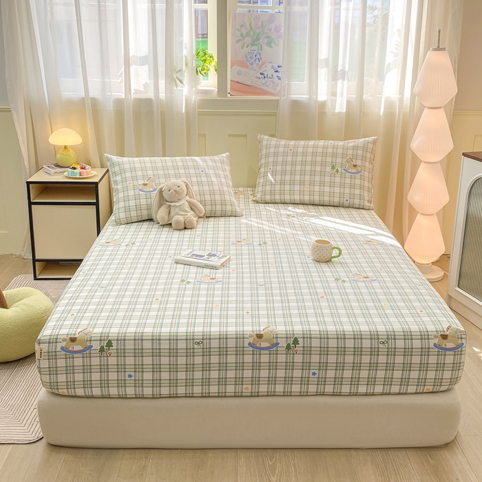 91家纺网 家纺一手货源 找家纺 （总）优品惠 2026新款老粗布床笠凉席席子空调软席单品床垫保护套三件套