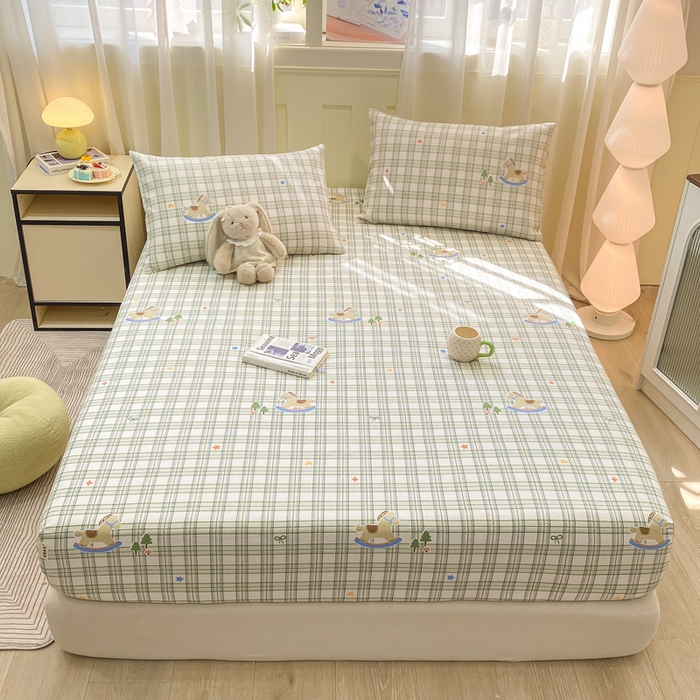 91家纺网 家纺一手货源 找家纺 （总）优品惠 2026新款老粗布床笠凉席席子空调软席单品床垫保护套三件套