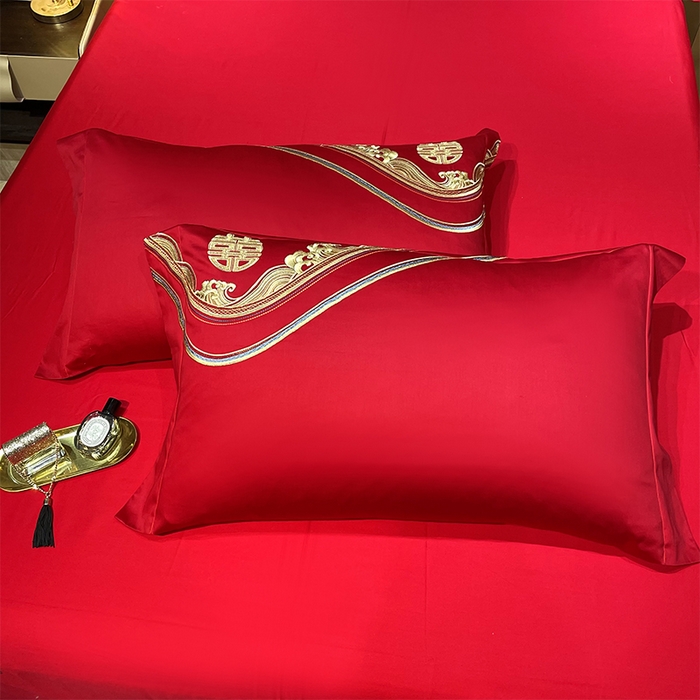 91家纺网 家纺一手货源 找家纺 （总）甜咪咪婚庆 2026新款长绒棉全棉绣花结婚婚庆四件套多件套床单床盖款