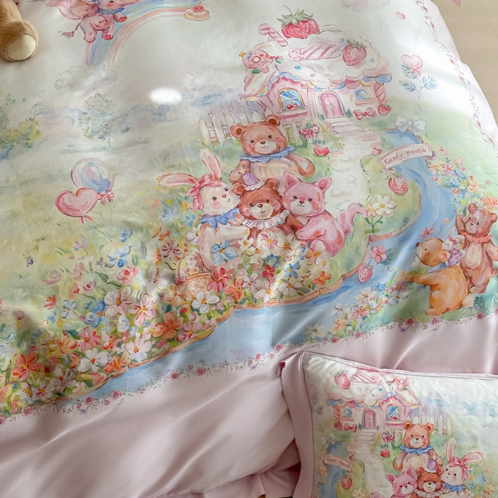 91家纺网 家纺一手货源 找家纺 （总）U品汇 2026新品纯棉全棉平网大版数码印花四件套高端60支长绒棉贡缎埋绳宽边系列