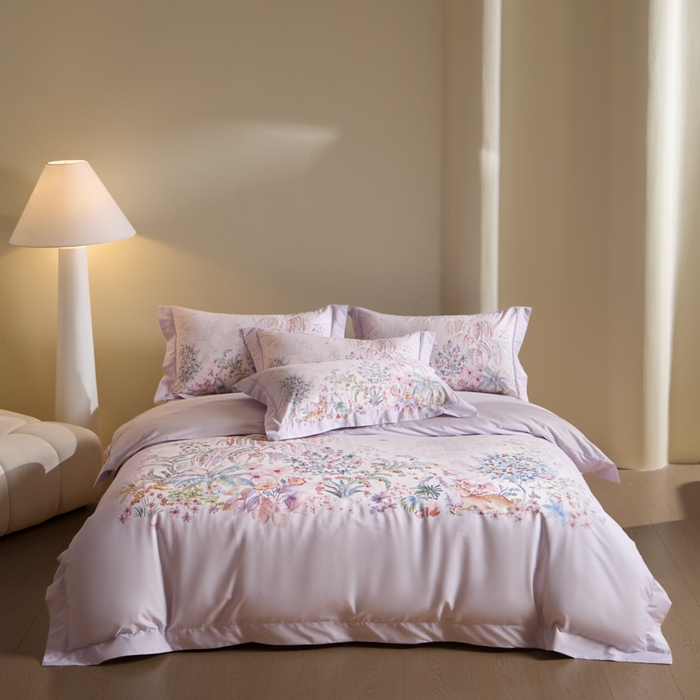 91家纺网 家纺一手货源 找家纺 （总）U品汇 2026新品纯棉全棉平网大版数码印花四件套高端60支长绒棉贡缎埋绳宽边系列