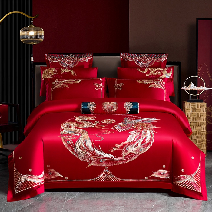 91家纺网 家纺一手货源 找家纺 （总）甜咪咪婚庆 2026新款长绒棉全棉绣花结婚婚庆四件套多件套床单床盖款