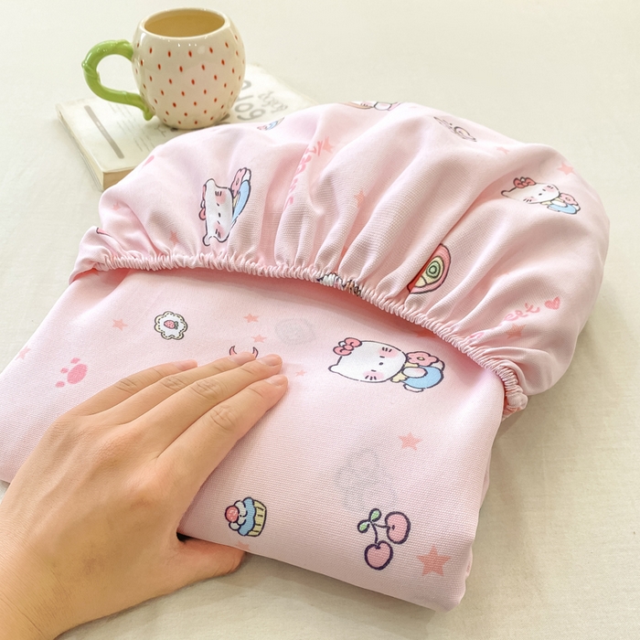 91家纺网 家纺一手货源 找家纺 优品惠 2026新款老粗布床笠凉席席子空调软席单品床垫保护套三件套 kt粉