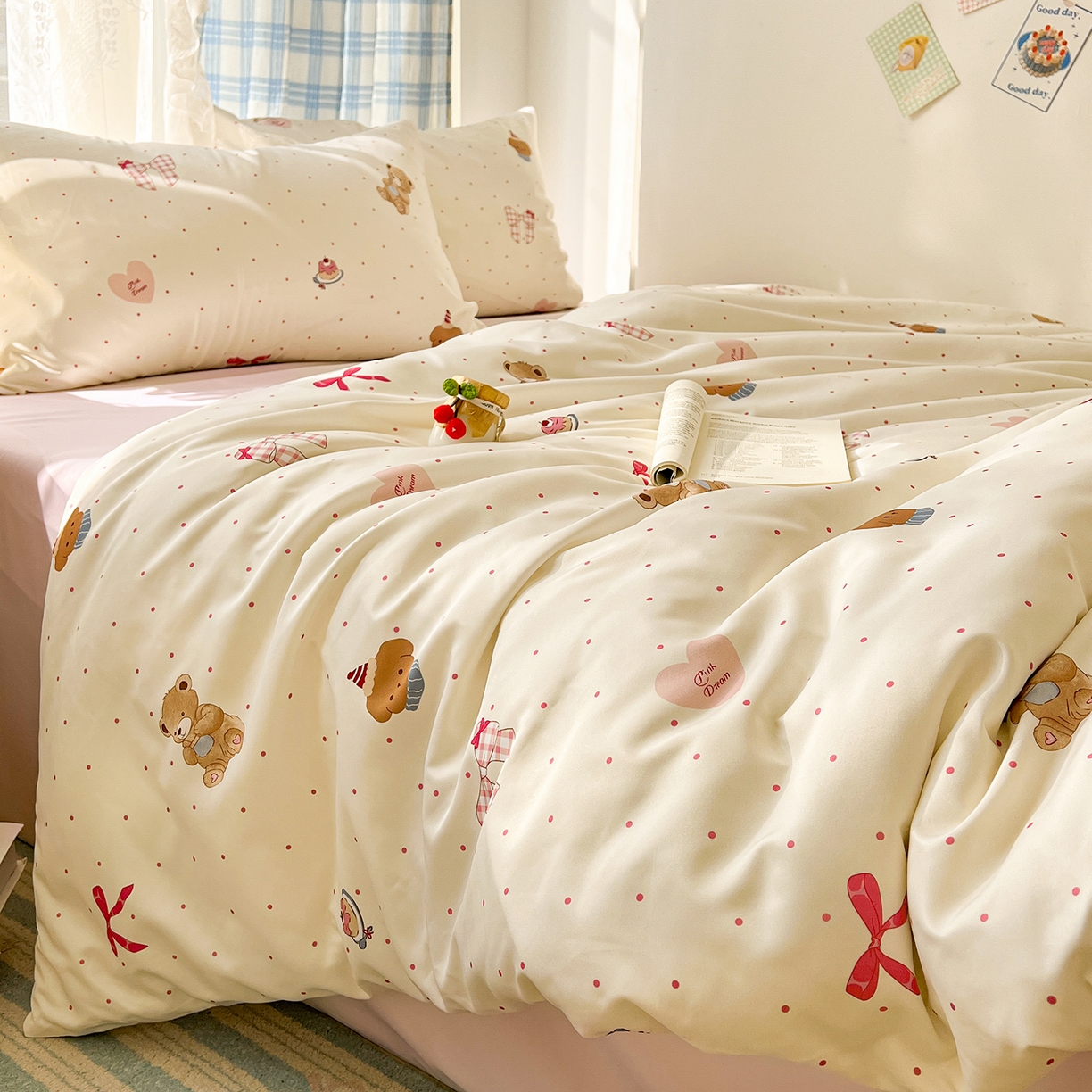 91家纺网 家纺一手货源 找家纺 （总）老K (原美阁） 2026春夏新款夏季冰丝四件套学生宿舍水洗真丝三件套