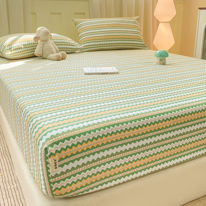 91家纺网 家纺一手货源 找家纺 优品惠 2026新款老粗布床笠凉席席子空调软席单品床垫保护套三件套 波西米亚