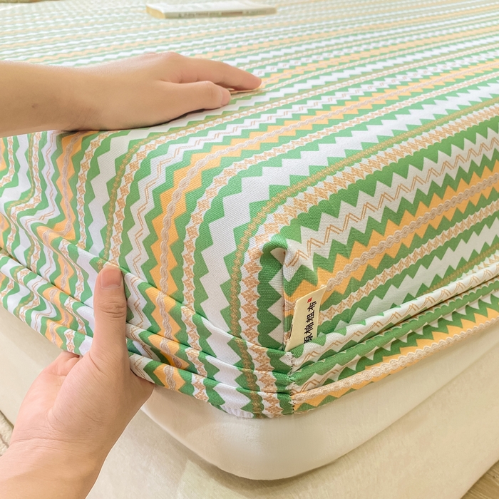 91家纺网 家纺一手货源 找家纺 优品惠 2026新款老粗布床笠凉席席子空调软席单品床垫保护套三件套 波西米亚