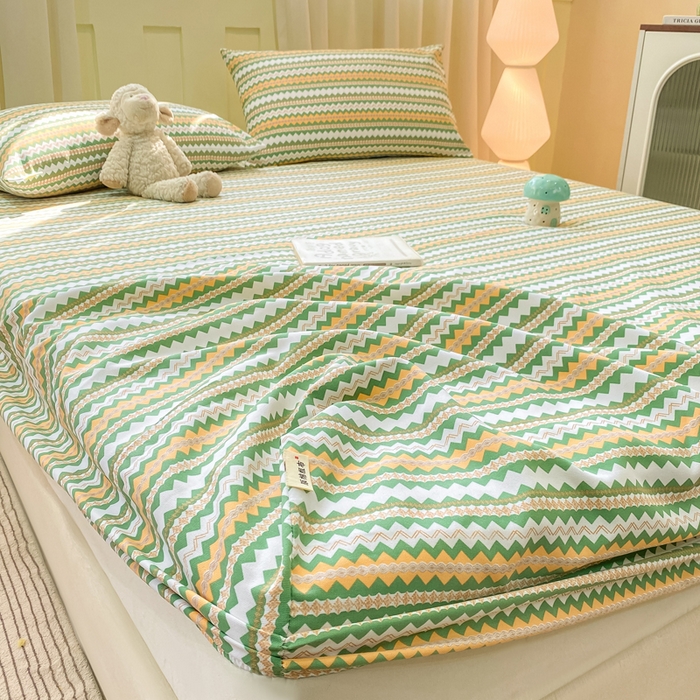 91家纺网 家纺一手货源 找家纺 优品惠 2026新款老粗布床笠凉席席子空调软席单品床垫保护套三件套 波西米亚