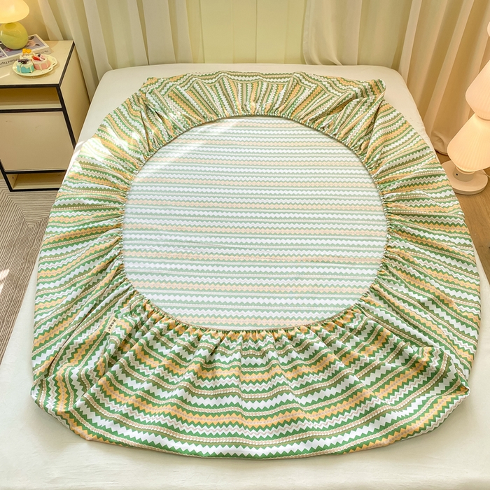 91家纺网 家纺一手货源 找家纺 优品惠 2026新款老粗布床笠凉席席子空调软席单品床垫保护套三件套 波西米亚