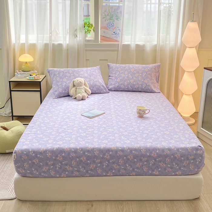 91家纺网 家纺一手货源 找家纺 优品惠 2026新款老粗布床笠凉席席子空调软席单品床垫保护套三件套 豆蔻