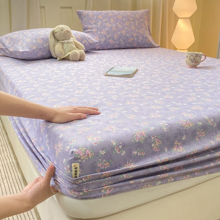 91家纺网 家纺一手货源 找家纺 优品惠 2026新款老粗布床笠凉席席子空调软席单品床垫保护套三件套 豆蔻