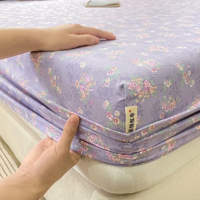 91家纺网 家纺一手货源 找家纺 优品惠 2026新款老粗布床笠凉席席子空调软席单品床垫保护套三件套 豆蔻