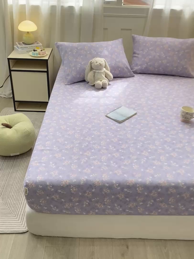 91家纺网 家纺一手货源 找家纺 优品惠 2026新款老粗布床笠凉席席子空调软席单品床垫保护套三件套 豆蔻