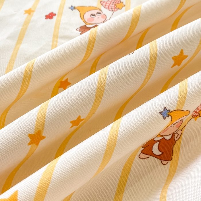 91家纺网 家纺一手货源 找家纺 优品惠 2026新款老粗布床笠凉席席子空调软席单品床垫保护套三件套 可爱星星人