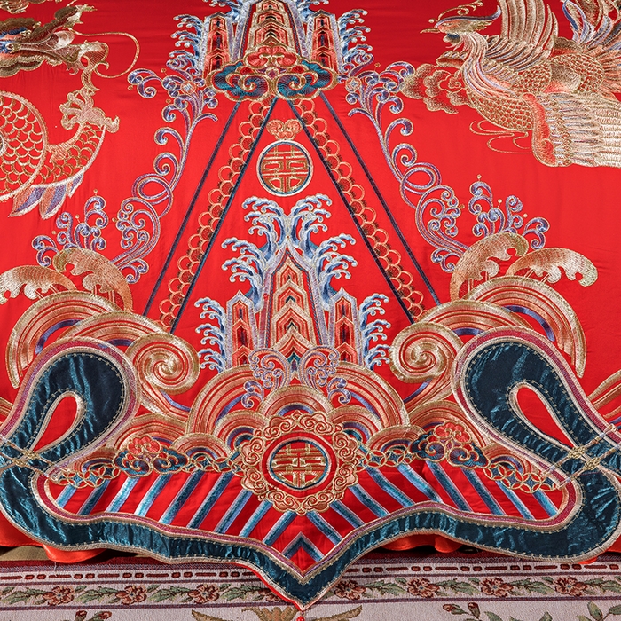 91家纺网 家纺一手货源 找家纺 甜咪咪婚庆 2026新款长绒棉全棉绣花结婚婚庆四件套多件套床单床盖款 九五挚恋