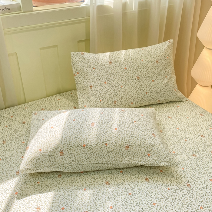 91家纺网 家纺一手货源 找家纺 优品惠 2026新款老粗布床笠凉席席子空调软席单品床垫保护套三件套 林间小兔