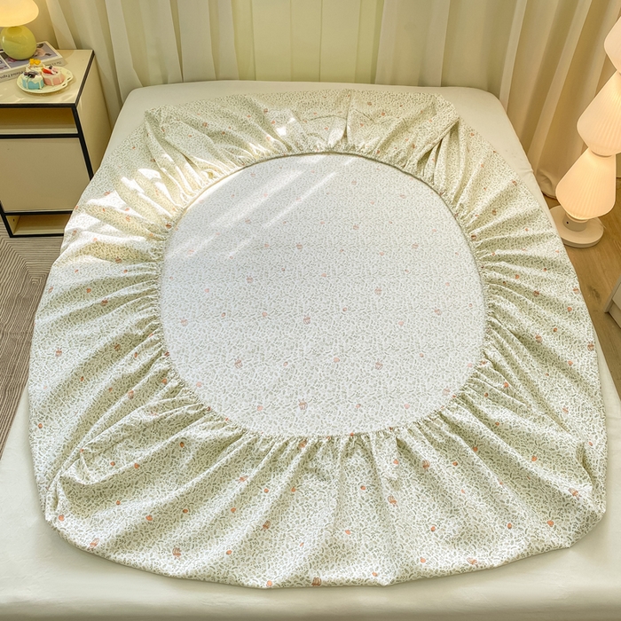 91家纺网 家纺一手货源 找家纺 优品惠 2026新款老粗布床笠凉席席子空调软席单品床垫保护套三件套 林间小兔