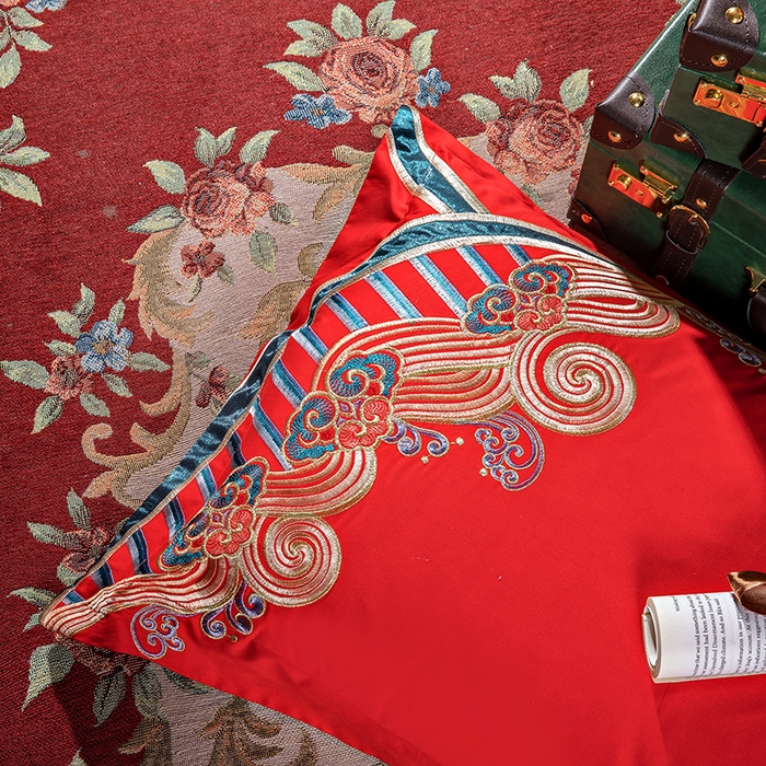 91家纺网 家纺一手货源 找家纺 甜咪咪婚庆 2026新款长绒棉全棉绣花结婚婚庆四件套多件套床单床盖款 九五挚恋