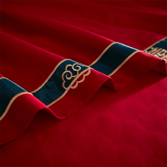 91家纺网 家纺一手货源 找家纺 甜咪咪婚庆 2026新款长绒棉全棉绣花结婚婚庆四件套多件套床单床盖款 乐多多