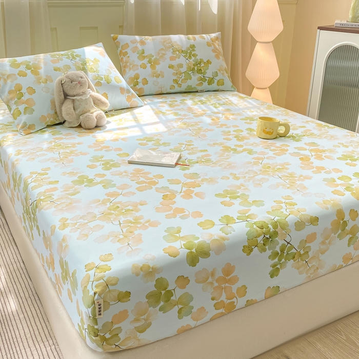 91家纺网 家纺一手货源 找家纺 优品惠 2026新款老粗布床笠凉席席子空调软席单品床垫保护套三件套 青枝漫语