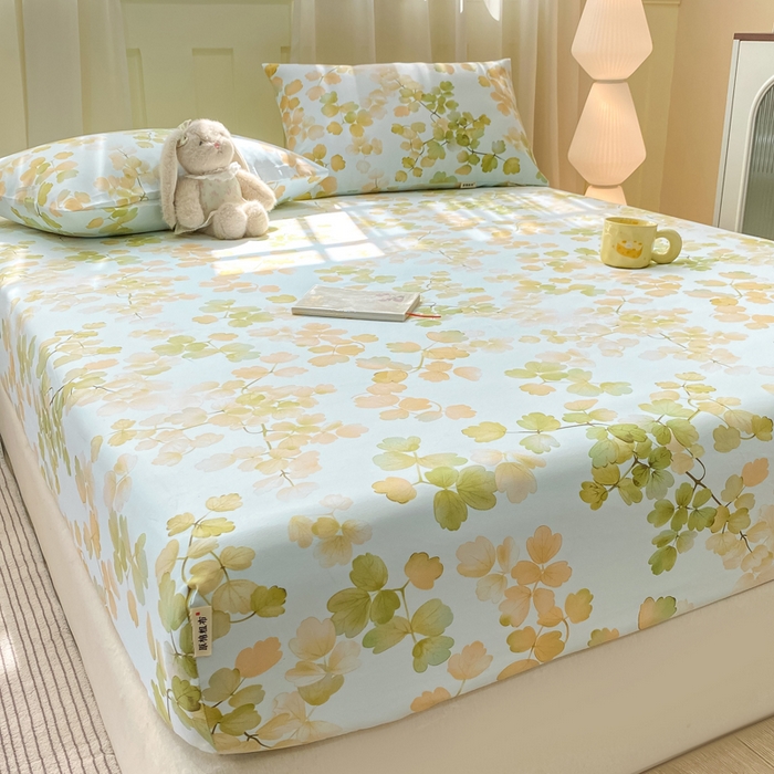 91家纺网 家纺一手货源 找家纺 优品惠 2026新款老粗布床笠凉席席子空调软席单品床垫保护套三件套 青枝漫语