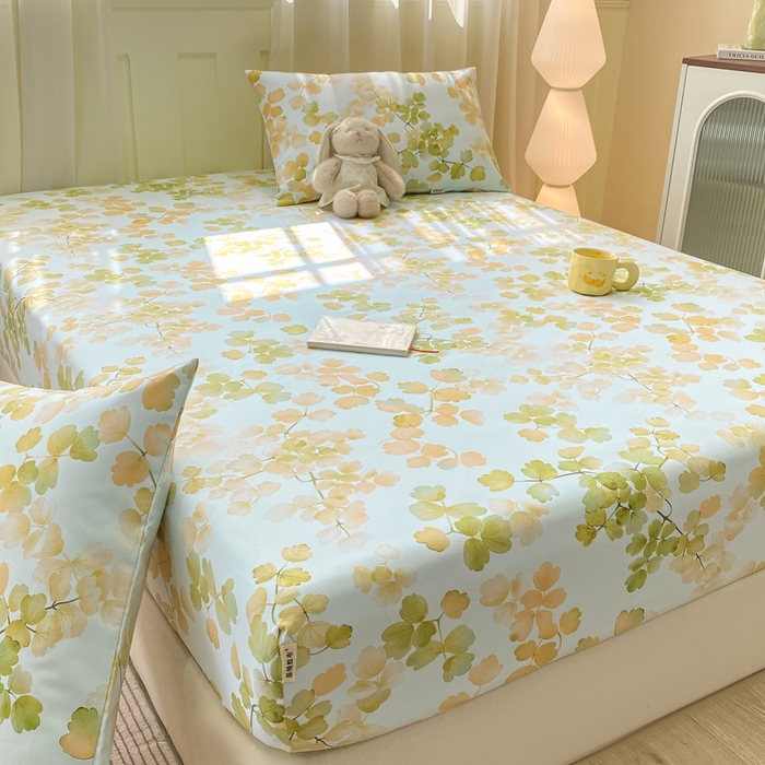 91家纺网 家纺一手货源 找家纺 优品惠 2026新款老粗布床笠凉席席子空调软席单品床垫保护套三件套 青枝漫语