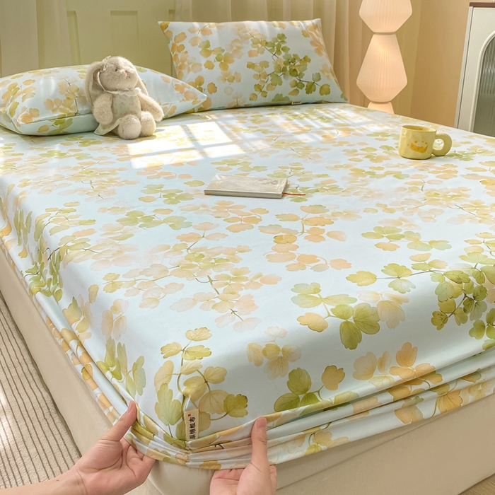 91家纺网 家纺一手货源 找家纺 优品惠 2026新款老粗布床笠凉席席子空调软席单品床垫保护套三件套 青枝漫语