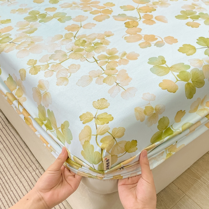 91家纺网 家纺一手货源 找家纺 优品惠 2026新款老粗布床笠凉席席子空调软席单品床垫保护套三件套 青枝漫语