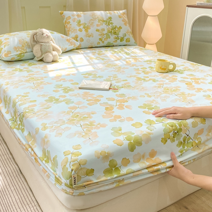 91家纺网 家纺一手货源 找家纺 优品惠 2026新款老粗布床笠凉席席子空调软席单品床垫保护套三件套 青枝漫语